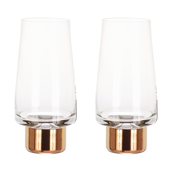 Tank High Ball dricksglas 38 cl 2-pack - Clear-copper - Tom Dixon