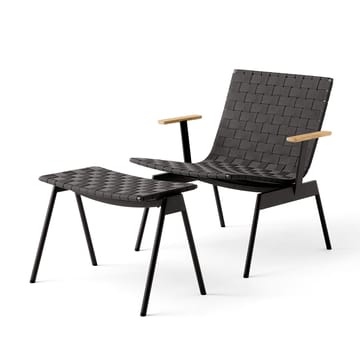 Ville Outdoor AV45 loungestol med armstöd - Warm black - &Tradition