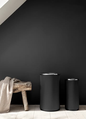 Vipp18 papperskorg med kant 22 l - Black-stainless steel - Vipp