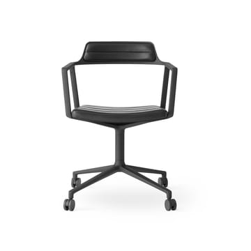 Vipp452 Swivel kontorsstol med hjul - Black aluminium-black leather - Vipp