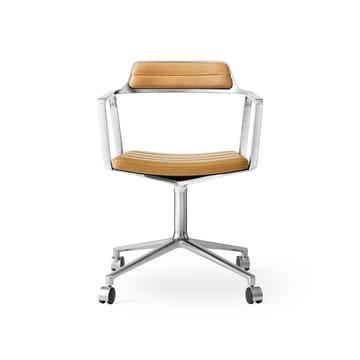 Vipp452 Swivel kontorsstol med hjul - Pol. aluminium-sand leather - Vipp