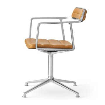 Vipp452 Swivel kontorsstol - Pol. aluminium-sand leather - Vipp