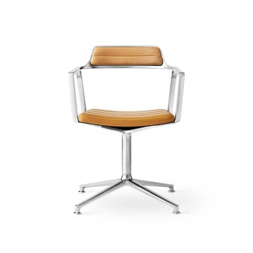 Vipp452 Swivel kontorsstol - Pol. aluminium-sand leather - Vipp