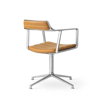 Vipp452 Swivel kontorsstol - Pol. aluminium-sand leather - Vipp