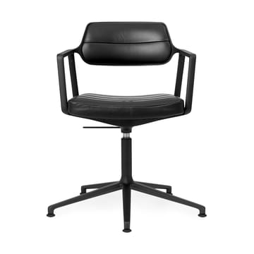 Vipp453 Swivel+ kontorsstol - Black aluminium-black leather - Vipp