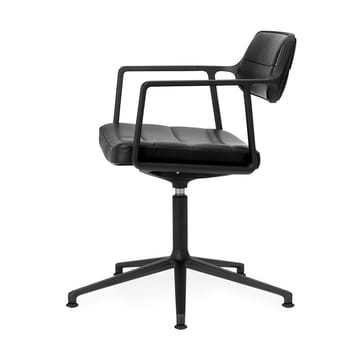 Vipp453 Swivel+ kontorsstol - Black aluminium-black leather - Vipp