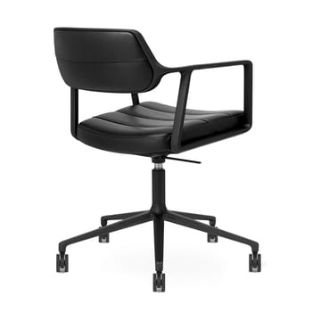 Vipp453 Swivel+ kontorsstol med hjul - Black aluminium-black leather - Vipp