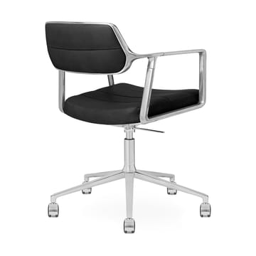 Vipp453 Swivel+ kontorsstol med hjul - Pol. aluminium-black leather - Vipp