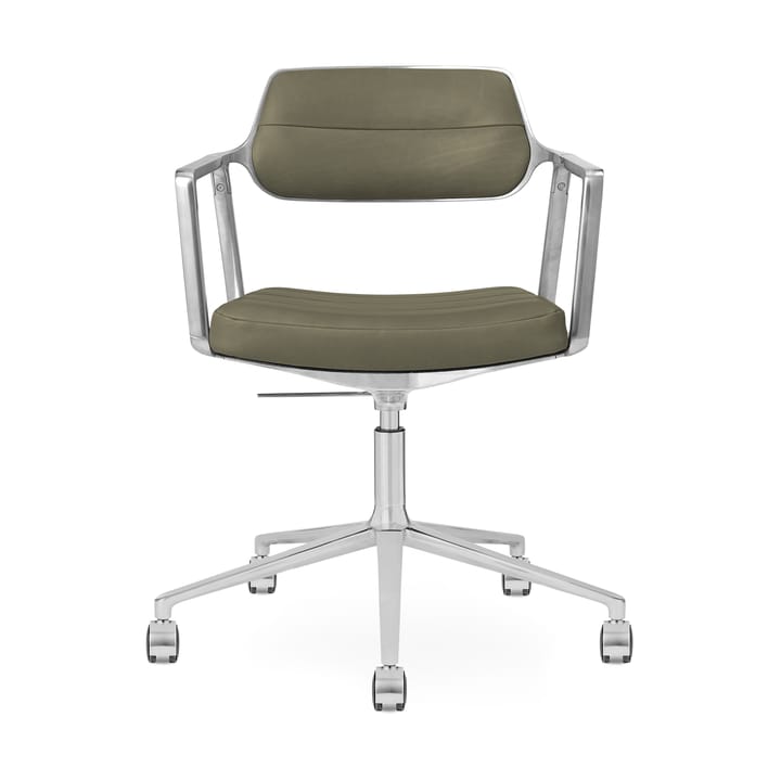 Vipp453 Swivel+ kontorsstol med hjul - Pol. aluminium-bosco green - Vipp