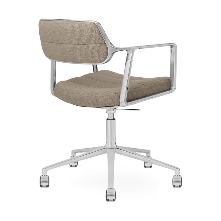 Vipp453 Swivel+ kontorsstol med hjul, Pol. aluminium-dark sand Vipp