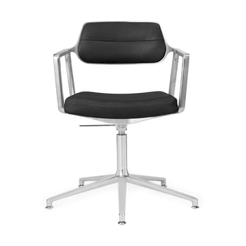 Vipp453 Swivel+ kontorsstol - Pol. aluminium-black leather - Vipp