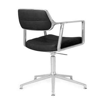 Vipp453 Swivel+ kontorsstol - Pol. aluminium-black leather - Vipp