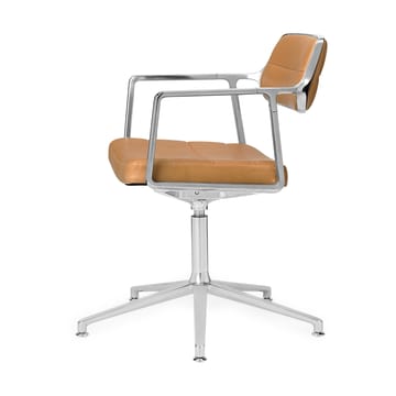 Vipp453 Swivel+ kontorsstol - Pol. aluminium-camel leather - Vipp