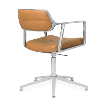 Vipp453 Swivel+ kontorsstol - Pol. aluminium-camel leather - Vipp