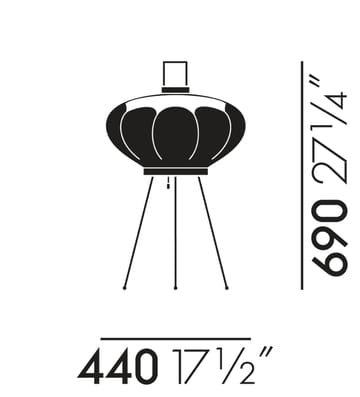 Akari 9AD bordslampa - Vit-Grå - Vitra