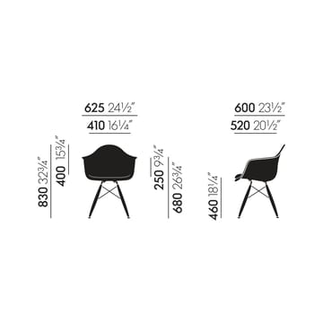 Eames Fiberglass Armchair DAW karmstol - Elephant hide grey-black maple - Vitra