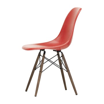 Eames Fiberglass Chairs DSW stol - classic red, brunbetsade lönnben - Vitra