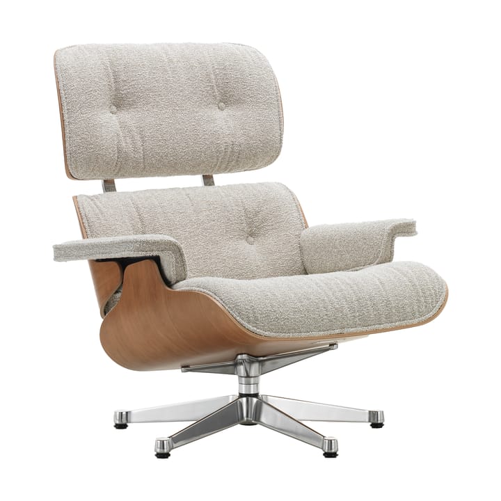 Eames Lounge Chair new dimension polerad krom - Cream/sand-american cherry - Vitra