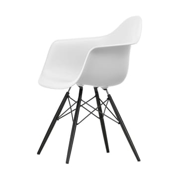 Eames Plastic Armchair RE DAW stol - 85 cotton white-black maple - Vitra