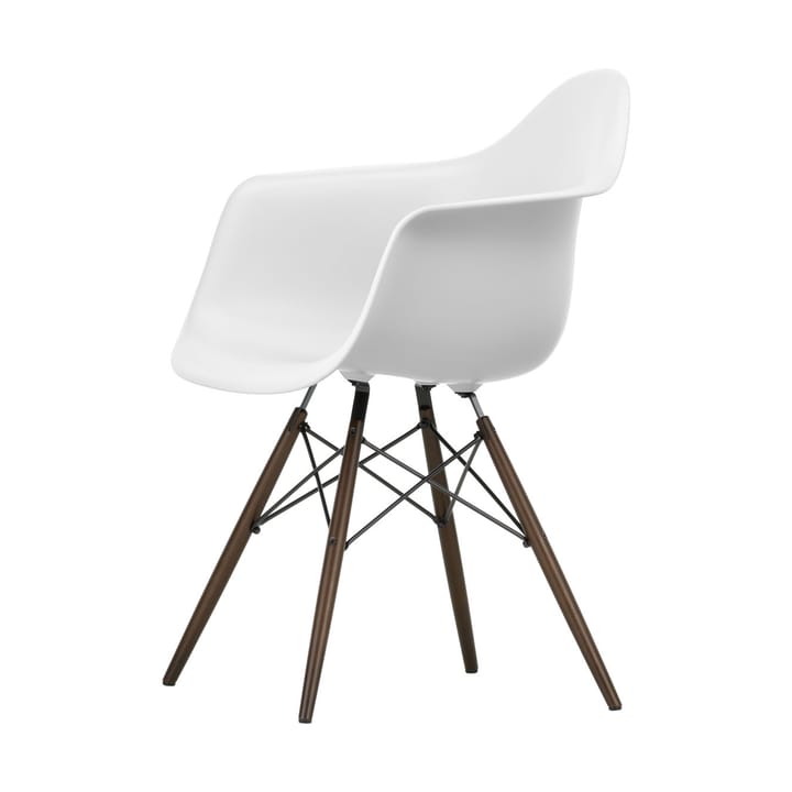 Eames Plastic Armchair RE DAW stol, 85 cotton white-dark maple Vitra