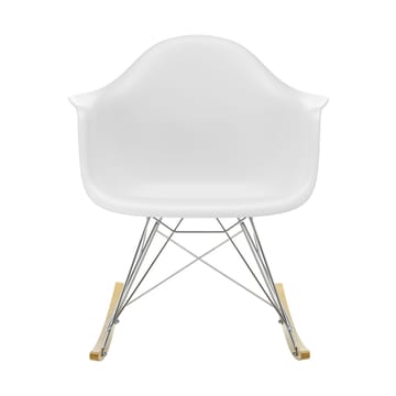 Eames Plastic Armchair RE RAR gungstol - 85 cotton white-chrome-golden maple - Vitra