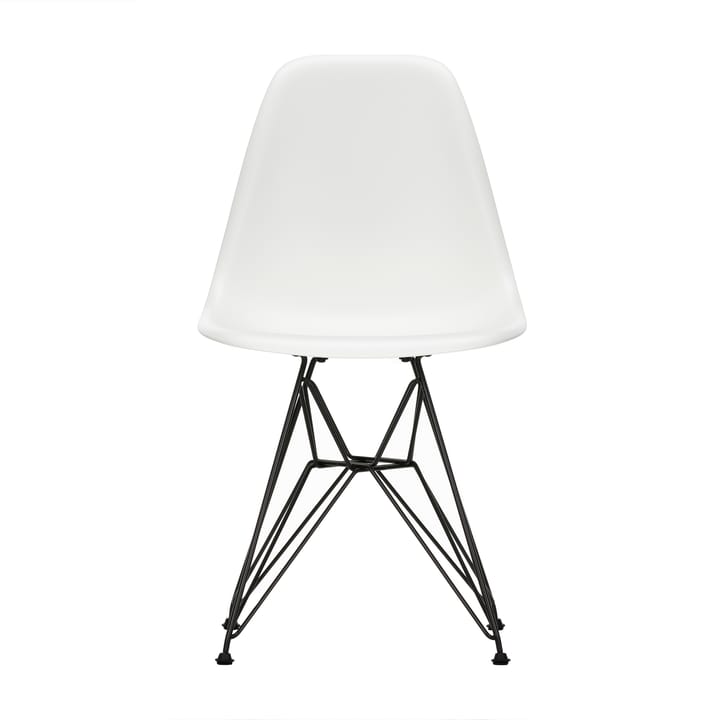 Eames Plastic Side Chair DSR Hard Glides stol  - White-Dark basic - Vitra