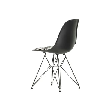 Eames plastic side chair DSR stol klädd sits - Black-Checkered-Black - Vitra