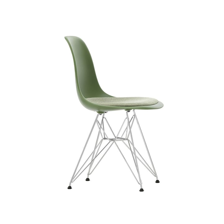 Eames plastic side chair DSR stol klädd sits - Forest-Hopsak 87-Chrome - Vitra