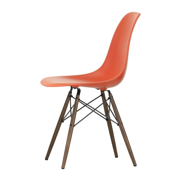 Eames Plastic Side Chair RE DSW stol, 03 poppy red-dark maple Vitra