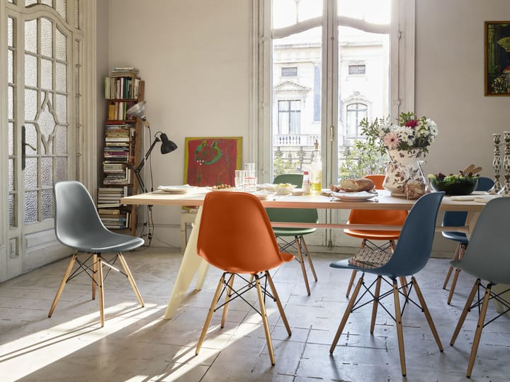 Eames Plastic Side Chair RE DSW stol, 83 sea blue-ash Vitra