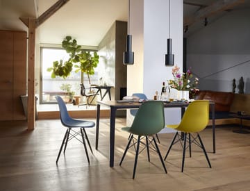 Eames Plastic Side Chair RE DSW stol - 83 sea blue-black maple - Vitra