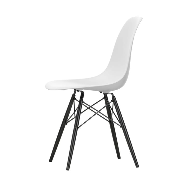 Eames Plastic Side Chair RE DSW stol - 85 cotton white-black maple - Vitra