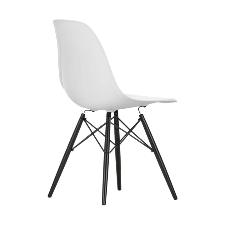 Eames Plastic Side Chair RE DSW stol - 85 cotton white-black maple - Vitra