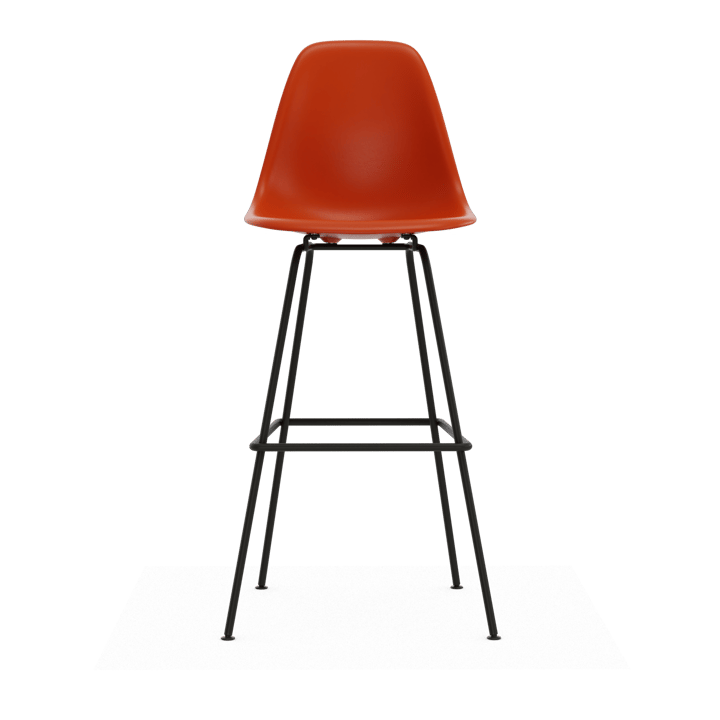 Eames Plastic Stool RE barpall, High Rust orange-black Vitra