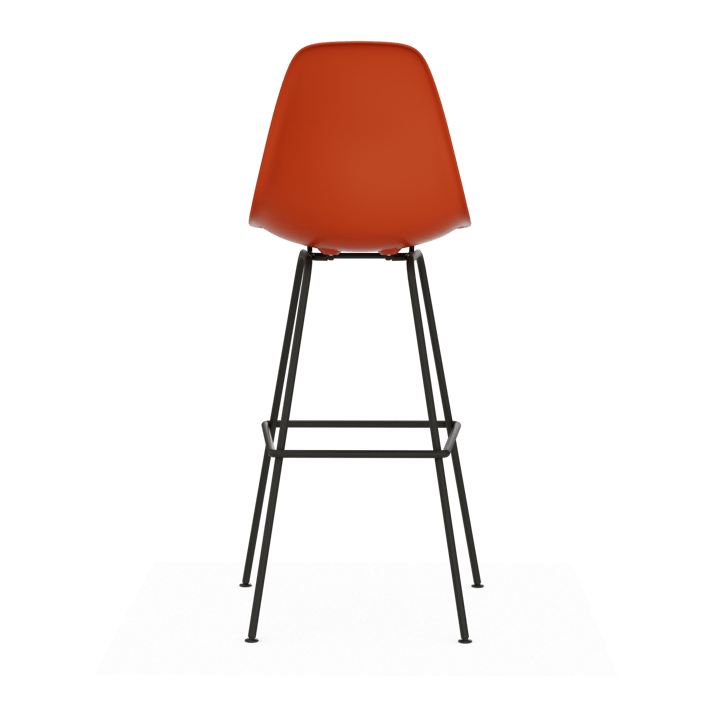 Eames Plastic Stool RE barpall, High Rust orange-black Vitra