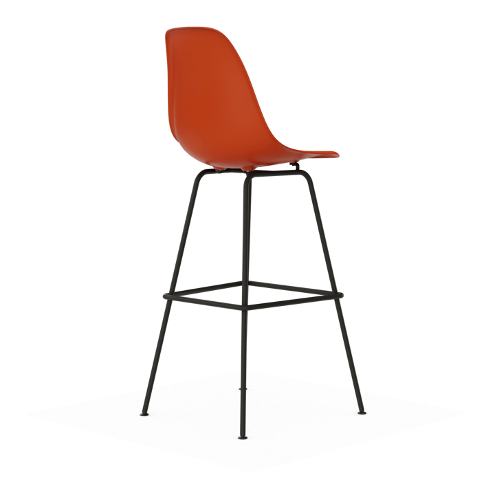 Eames Plastic Stool RE barpall, High Rust orange-black Vitra