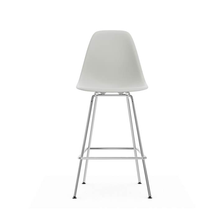 Eames Plastic Stool RE barpall, Medium White-chrome Vitra