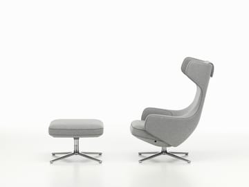 Grand Repos fåtölj & Ottoman aluminiumstativ - Cosy 2 pebble grey - Vitra