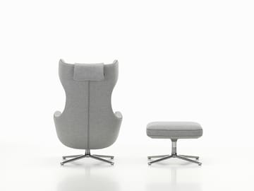 Grand Repos fåtölj & Ottoman aluminiumstativ - Cosy 2 pebble grey - Vitra