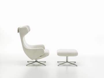 Grand Repos fåtölj & Ottoman aluminiumstativ - Nubia 01 ivory-pearl - Vitra