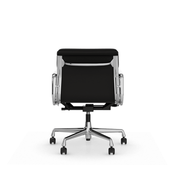 Soft Pad Chair EA 217 polerat kromstativ - Läder premium F L50 Nero - Vitra