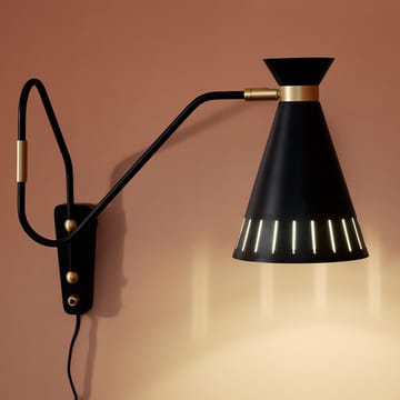 Cone vägglampa - black noir, mässingdetaljer - Warm Nordic