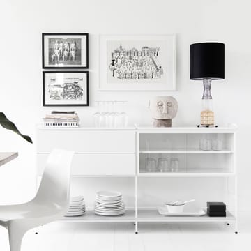 Molto Medium sideboard - vit, 2 sektioner med vitrin - Zweed